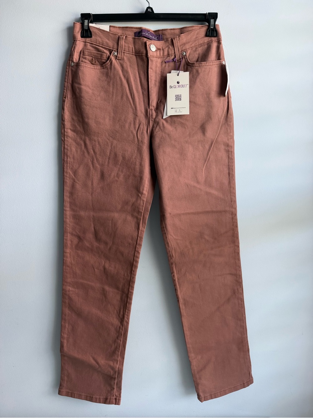 Gloria Vanderbilt Womens Cocoa Tan Amanda Classic Straight Slimming Jeans Size 8